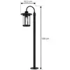 Image de Borne lumineuse Lindby Zayn, noir, verre, hauteur 109 cm, IP65