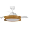 Image de Lucande LED Ventilateur de plafond avec lampe Lineta à intensité variable (Traditionnel) en Marron Bois e. a. pour Salon & Salle manger (1 lampe,à),