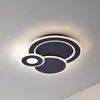 Image de Plafonnier LED Lindby Briar, noir, métal, télécommande