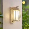 Image de Applique d'extérieur Lucande Chandan, 30 cm, beige, capteur, IP44