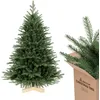 Image de SALCAR Sapin de Noël Artificiel Nordmann de 150 cm avec Support en Bois, éléments moulés par Injection réalistes en polyéthylène et PVC, 1,5 m (diamètre 102 cm)