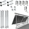Image de NuaSol Support de balustrade pour balcon Fixation pour 2 panneaux solaires et un onduleur photovoltaïque | Angle d'inclinaison 0° & 25-45°| Largeur de balustrade jusqu'à 80x80mm, argenté