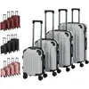 Image de AREBOS Valise de Voyage, Set de 4 valises I Coque Rigide ABS I Trolley Set de valises I Poignée télescopique I Serrure à glissière Incluse, roulettes 360° I S-M-L-XL | Argent