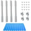 Image de NuaSol Kit de montage photovoltaïque pour toit en tôle trapézoïdale | Fixation, support pour 1 module | Profil en T 40 cm | Support de panneau solaire avec pince d'extrémité et vis pour panneaux