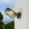 Image de Applique murale d'extérieur en laiton véritable de qualité antique produit européen IP64 E27 antirouille lampe de bateau lampe d'extérieur lampe murale cour jardin maison.