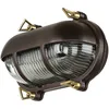 Image de Licht-Erlebnisse Applique murale en laiton et verre couleur rouille antique IP64 pour balcon, hauteur : 13 cm, E27, style maritime rustique, lampe de navire pour mur extérieur de jardin SKIATHOS
