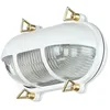 Image de Applique murale extérieure en laiton et verre blanc IP64 pour jardin, terrasse et maison, hauteur : 13 cm, E27, lampe de navire rustique, style maritime, applique murale extérieure SKIATHOS