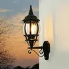 Image de Lampe extérieure avec détecteur de mouvement Verre Aluminium Noir IP23 Maison Cour H : 54 cm E27 Rustique Applique extérieure Lanterne de jardin