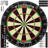 Image de KESSER® Cible de fléchettes en liège avec 9 fléchettes Professionnelles + 21 ailettes Pro + Accessoires - Fléchettes en Acier - Pointe en métal Professionnelle - Jeu de fléchettes avec kit de Montage