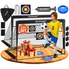 Image de KESSER Lot de 2 portes de football pour enfants | Buts de football pliables en fibre de verre pour l'intérieur, l'extérieur et le jardin | avec sac de transport - 6 cônes + pompe - Noir