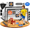 Image de KESSER® Buts de football pour enfants, lot de 2 | Buts de football pliants en fibre de verre pour intérieur, extérieur et jardin | Avec sac de transport 6 x cônes + pompe, rouge