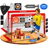 Image de KESSER® Lot de 2 buts de football pop-up pour enfants | But de football pliable avec barres en fibre de verre et filets de qualité supérieure pour l'intérieur, l'extérieur et le jardin | Avec sac de
