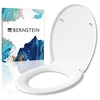 Image de BERNSTEIN Abattant WC Lunette toilettes fermeture amortie, Couvercle ovale dégagement rapide Blanc 45x37x5cm, Résistant chocs & rayures, Universel, Plastique Duroplast Antibactérie - U2004