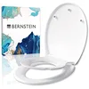 Image de BERNSTEIN Abattant WC Lunette toilettes siège enfant fermeture amortie, Couvercle ovale dégagement rapide Blanc 45x37x5cm, Résistant chocs & rayures, Universel, Plastique Antibactérie - U2006