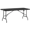 Image de Outsunny Table de Jardin Pliante pour 6 avec Plateau HDPE, Gris Charbon