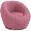 Image de HOMCOM Fauteuil Lounge Pivotant - Petit Fauteuil Rembourré en Peluche pour Salon - Rose