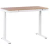 Image de Beliani Bureau Réglable Electriquement Bois Clair et Blanc Assis/Debout 120 x 60 cm Kenly