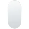 Image de Beliani Miroir Argenté Verre Ovale Mural Décoratif sans Cadre