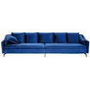Image de Canapé 4 Places Moderne et Glamour avec Coussins en Velours Bleu Marine Aure