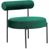 Image de Beliani Fauteuil Design Emeraude en Velours sans Accoudoirs à Dossier en Tube Rembourré Alpha