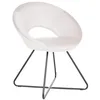 Image de Beliani Chaise Design à Dossier Ajouré Piètement Croix Rétro en Velours Blanc Cassé Rachel