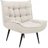 Image de Beliani Fauteuil Moderne Design sans Accoudoirs en Tissu Polyester Beige Clair Alvesta