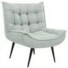Image de Beliani Fauteuil Moderne Design sans Accoudoirs en Tissu Polyester Vert Menthe Alvesta