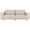 Image de Beliani Canapé pour 3 Personnes Beige Clair en Tissu Bois d'Hévéa et Eucalyptus Nivala