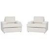 Image de Beliani Fauteuils en Tissu Beige Clair Contreplaqué et Bois d'Eucalyptus Rembourré en Mousse Lot de 2 Alla