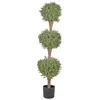 Image de Plante Artificielle en Pot Noir Plastique 154 cm Décoration d'Intérieur et Extérieur Buxus Ball Tree