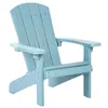 Image de Beliani Chaise de Jardin pour Enfants en Plastique Effet Bois pour Terrasse Patio Bleu Clair Adirondack