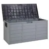Image de Beliani Rangement de Jardin Forme Coffre 112x50 cm en Plastique Gris avec Roulettes Locarno