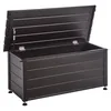 Image de Beliani Coffre d'Extérieur de Rangement en Aluminium 113 x 50 cm Meuble de Jardin Brun Foncé Campalto