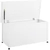 Image de Beliani Coffre d'Extérieur de Rangement en Aluminium 123 x 60 cm Meuble de Jardin Blanc Campalto