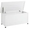 Image de Beliani Coffre d'Extérieur de Rangement en Aluminium 113 x 50 cm Meuble de Jardin Blanc Campalto