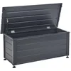 Image de Beliani Coffre d'Extérieur de Rangement en Aluminium 113 x 50 cm Meuble de Jardin Gris Foncé Campalto