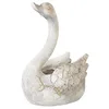 Image de Beliani Figurine Décorative MgO Cygne Intérieur Extérieur Accessoires de Jardin Salon Blanche Gruffy