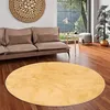 Image de Pergamon Melia Jaune Curry Rond   Tapis Luxe Ultra Doux à Poils Longs, Tapis Shaggy Moelleux, Antidérapant et Facile d’Entretien