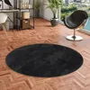 Image de Pergamon Melia Noir Rond   Tapis Luxe Ultra Doux à Poils Longs, Tapis Shaggy Moelleux, Antidérapant et Facile d’Entretien
