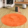 Image de Pergamon Melia Orange Rond   Tapis Luxe Ultra Doux à Poils Longs, Tapis Shaggy Moelleux, Antidérapant et Facile d’Entretien