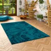 Image de Pergamon Luxe Super Doux Tapis à Poils Longs Moelleux Salon Chambre à Coucher Melia Bleu pétrole