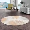 Image de Tapis Design Faro Tropical - Tapis Rond avec Motif Naturel, Feuilles Tropicales, idéal pour Salon et Chambre, 120 cm