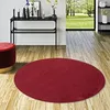 Image de Snapstyle Tapis Rond à Poils Longs Rouge vin - Tapis Doux et résistant pour Salon, Chambre et Bureau - Moderne, Facile d'entretien - Différents diamètres Disponibles