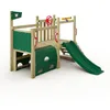 Image de Wickey My First Fort 2 Aire de Jeux pour Petits Enfants, Structure à Grimper, Jeu de Jardin pour Enfants en Bois Massif imprégné avec Toboggan Vert et bâche Vert