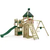 Image de Fatmoose Aire de Jeux Château Fort RiverRun Royal XXL avec balançoire & Toboggan Vert, extérieur Enfants Tour d'escalade avec bac à Sable échelle & Accessoires de Jeux