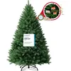 Image de COMHOMA Sapin de Noël Artificiel Haut de Gamme 195 cm avec Support, Christmas Tree Branches épaisses, Aspect Naturel - Inclut Cartes DIY et Rubans,Vert