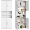 Image de Home Collective Armoire de salle de bain haute 6 compartiments, rangement polyvalent, 70 x 35 x 187 cm, blanche