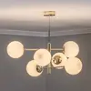 Image de Euluna Suspension Aurora, dorée, à 6 lampes, verre, métal