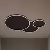 Image de Plafonnier LED Lucande Orven, noir/bois, 80 cm, à intensité variable