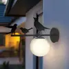 Image de Applique d'extérieur Lindby Lintu, métal, noir, IP44, oiseau